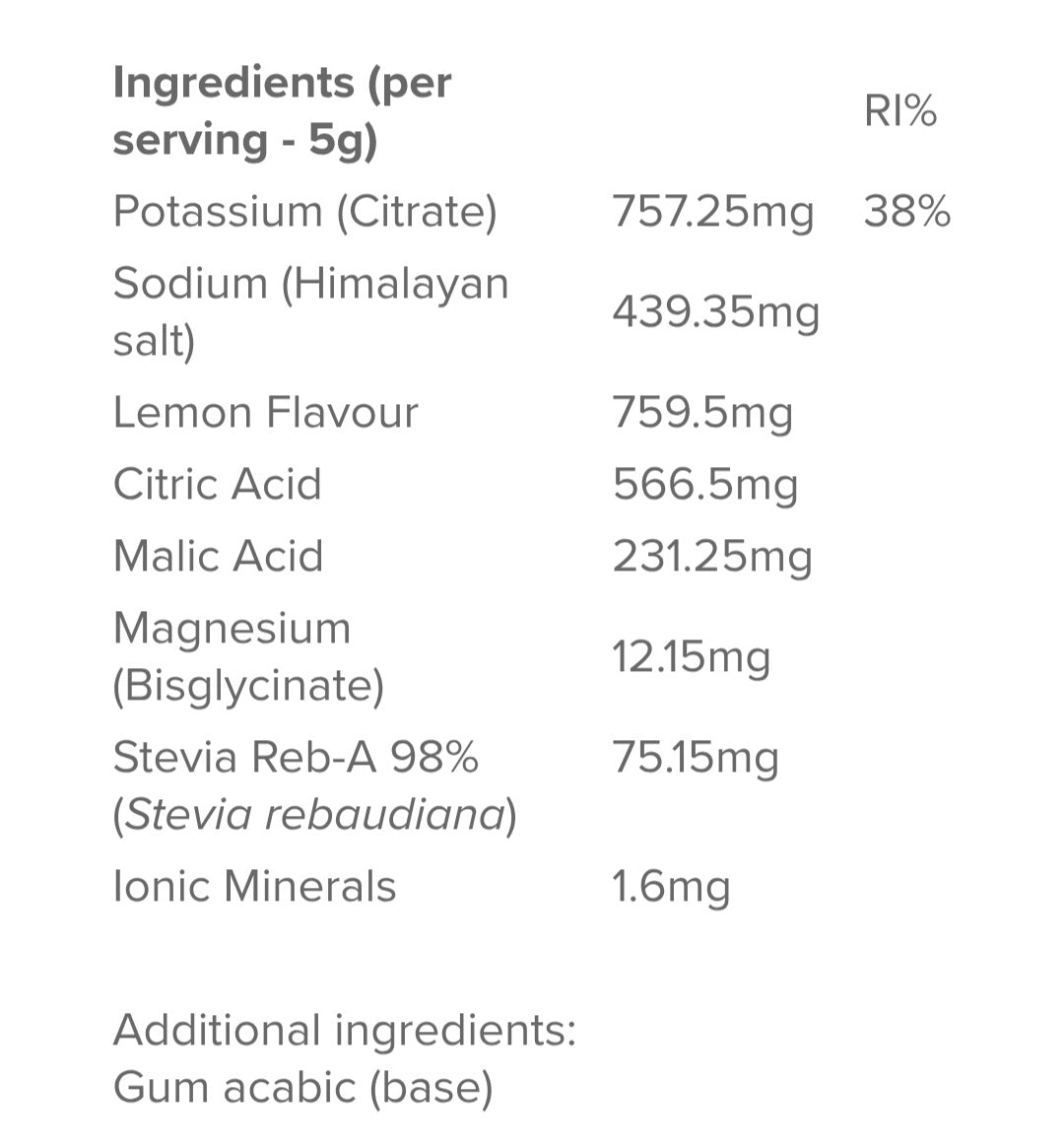 Electrolyte sticks - Lemon flavour